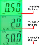 Yunombo Digital Backlight LCD Film Thickness Meter Car Paint Thickness Tester Coating Thickness Gauge New Version YNB-100S