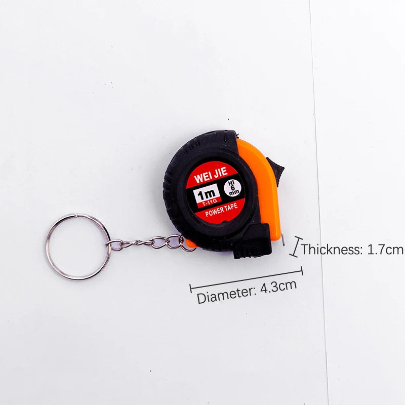 Mini Power Tape Measure Keychain Universal Pull Ruler Metric Tape Measure Retractable 1m Measuring Tape Meter Inch Tailor Tool