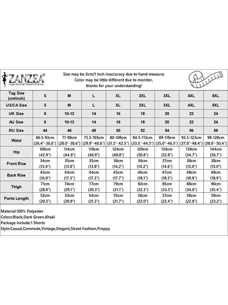 ZANZEA Women Elastic Waist Shorts Korean Solid Wide Leg Trousers 2024 Summer Casual Loose Pants Holiday Pleated Pockets Shorts