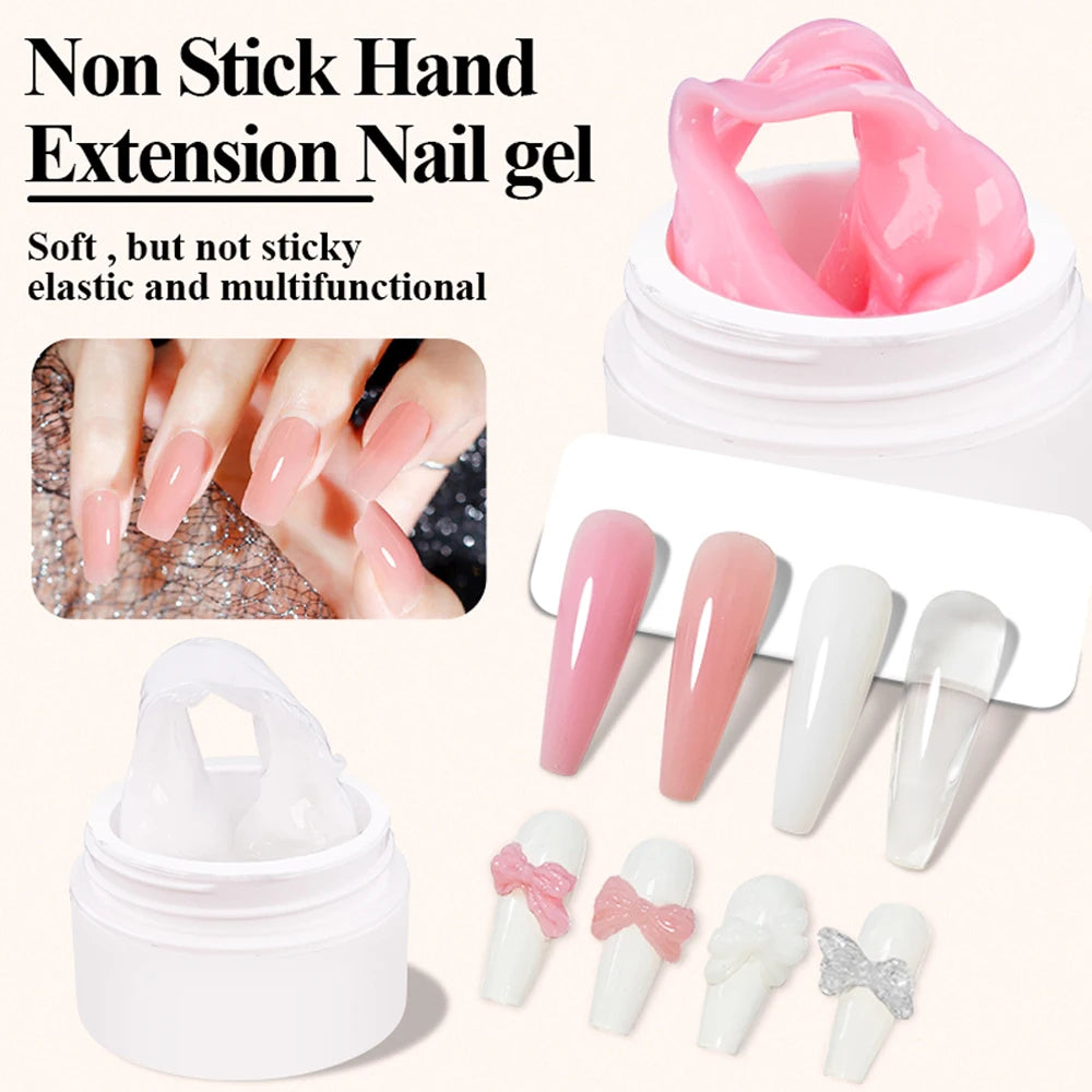 LIMEGIRL 15g Non-Stick Extension Gel UV Quick Build Solid Nail Extension Gel 3D Shaping Nail Art Solid Milky Jelly Hard Gel