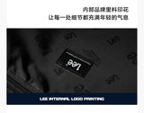 LEE Unisex Utility Canvas Leather Zipper Tote Bag Casual Denim Daily Shopping Handbag Women Men Durable Student School Book Bag