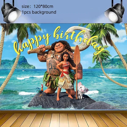 Disney-Moana Birthday Party Decorações, balões, Talheres descartáveis, Cup, Plate, Baby Shower Brinquedos, Fontes celebração