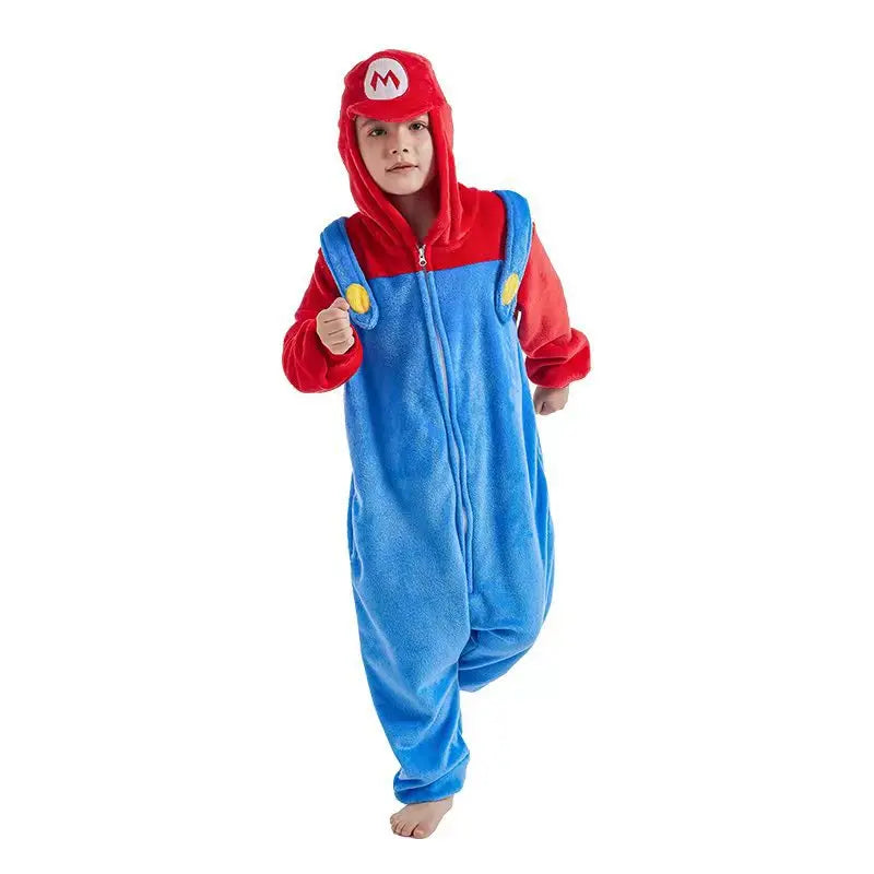 Anime Brothers Cartoon Game Cosplay Costume Anime Figure Luigi One-piece Pajamas Kawaii Cartoon Sleepwear Halloween Cos Clothes