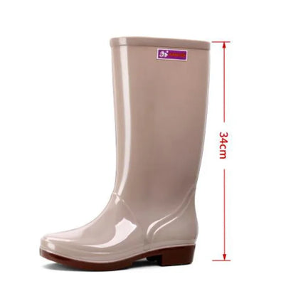 Sapatos de chuva femininos casuais pvc com veludo impermeável antiderrapante joelho-botas altas nova moda maré para razões botas de mujer