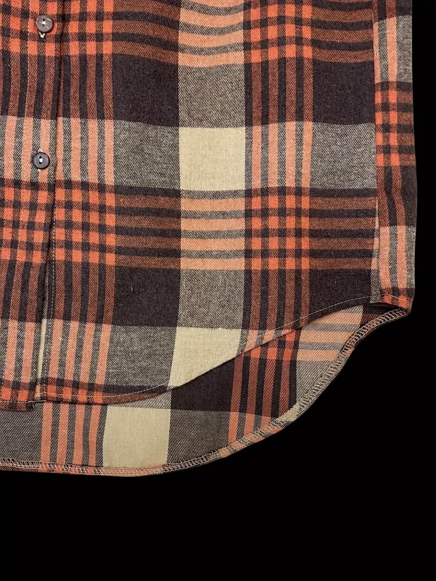Blusa informal de manga larga holgada con cuello vuelto retro para mujer, camisa a cuadros de talla grande para primavera y verano, de largo medio