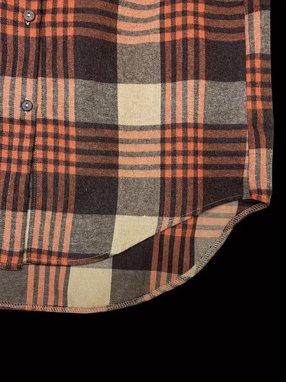 Blusa informal de manga larga holgada con cuello vuelto retro para mujer, camisa a cuadros de talla grande para primavera y verano, de largo medio
