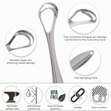 1/2/4 Pcs Reusable Stainless Steel Useful Tongue Scraper Cleaner Fresh Breath Cleaning Coated Tongue Oral Hygiene Care Tools