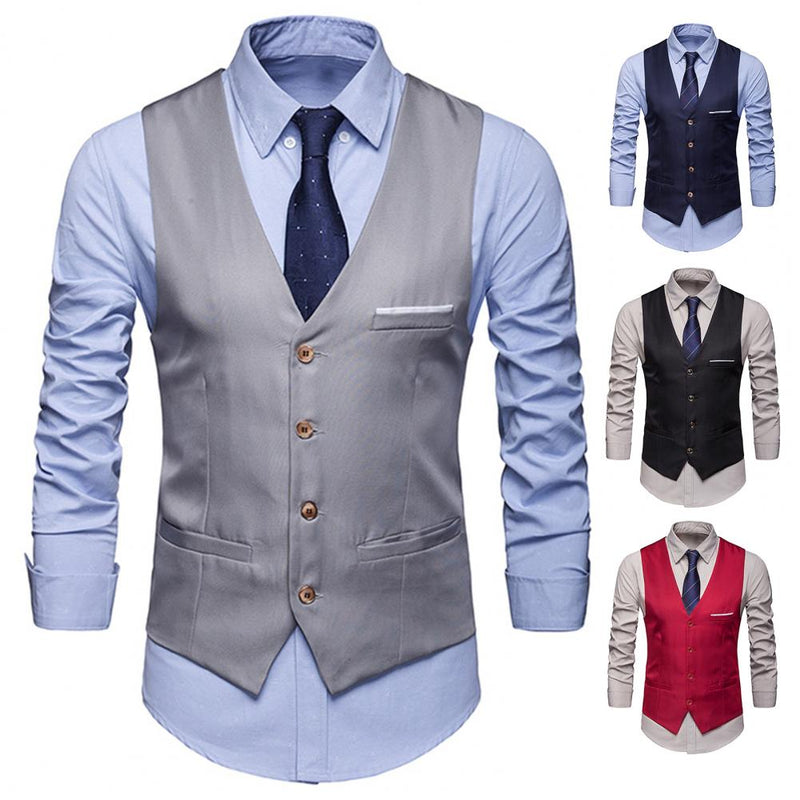 New Arrival Dress Vests For Men Slim Fit Mens Suit Vest Male Waistcoat  Casual Sleeveless Formal Business Jacket S-3XL