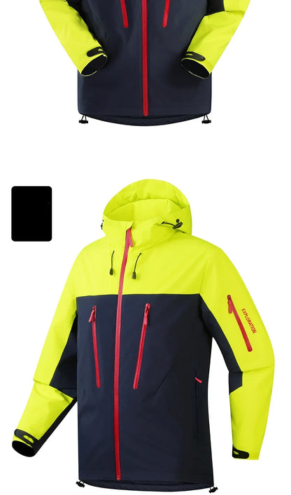 Spring Autumn Men's Windbreaker Fashion Outdoor Mountaineering Travel Windproof Waterproof Hooded Jacket Slim Fit Versatile Coat