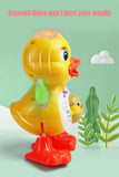 Pato eléctrico bailarín, divertido, parpadeante, con luz intermitente, sacude el cuerpo, lindo animal de dibujos animados musical, juguete educativo, regalo para niños