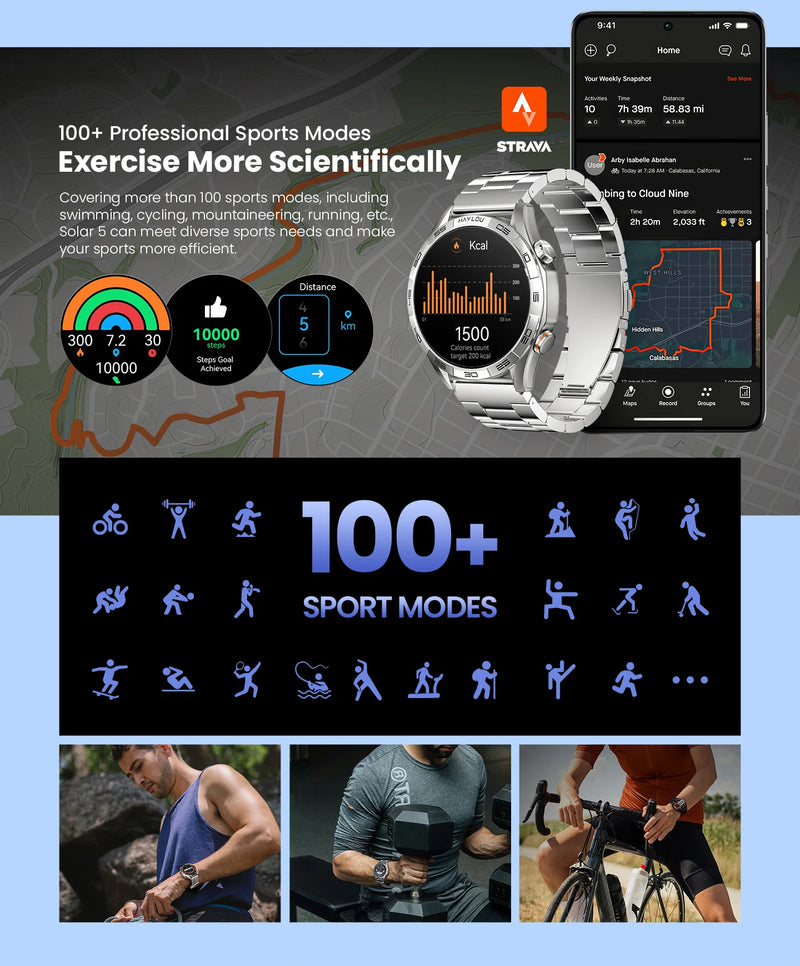 HAYLOU Solar 5 Voice Calling Smartwatch 1.58'' AMOLED Display 60Hz Smart Watch 24H Health Monitoring Sports Smartwatch for Men