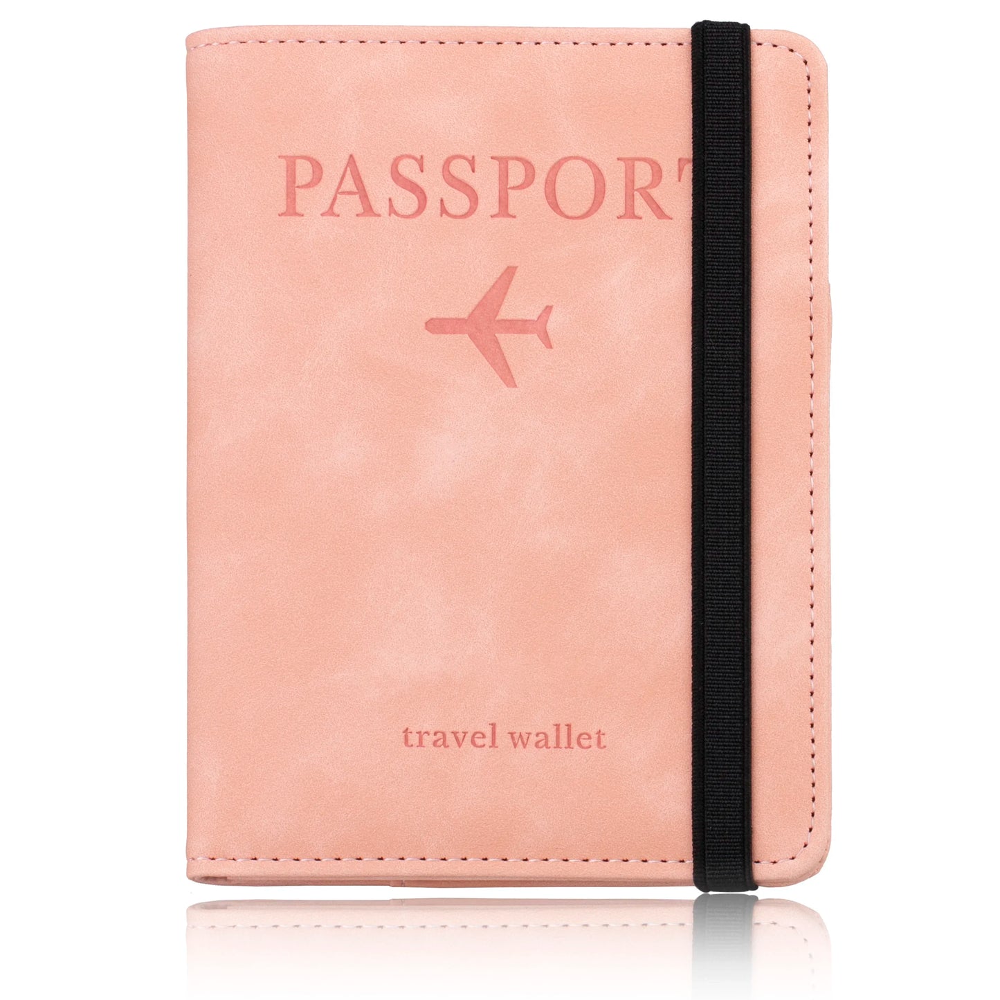 Tarjetero de cuero con bloqueo RFID, funda para pasaporte, billetera, accesorios de viaje para mujeres y hombres.