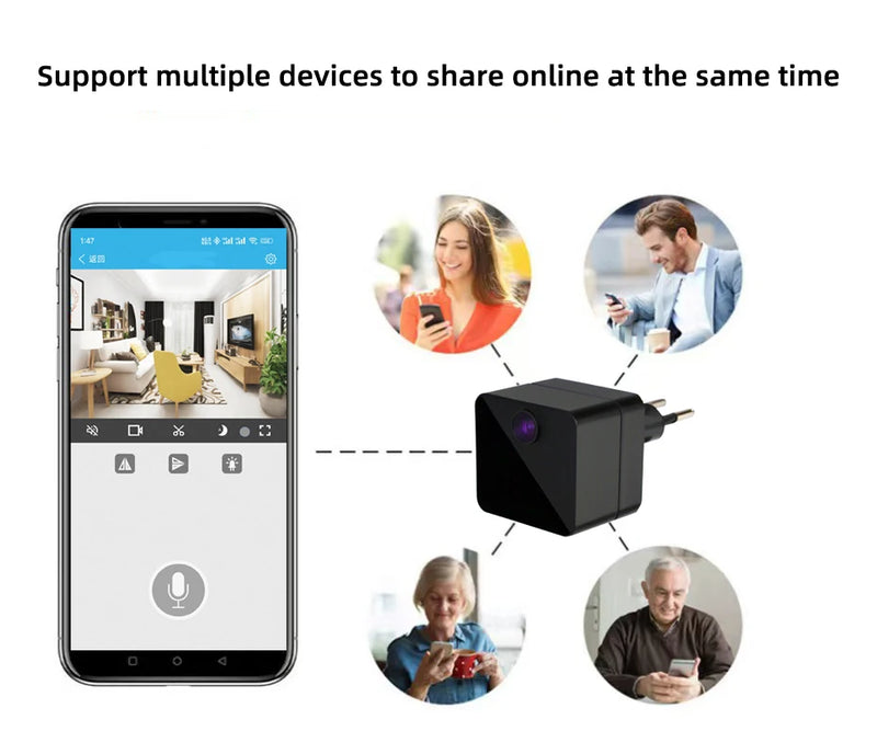 Cámara de red inalámbrica 1080P HD compatible con WiFi 2,4G, visión nocturna infrarroja interior del hogar, protección de monitoreo de seguridad, cámara para niñera