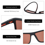 ZENOTTIC Polarized Sunglasses for Men Shades Lightweight TR90 Frame UV400 Protection Square Outdoor Travel Driving Sun Glasses