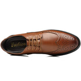 Handcrafted Mens  Oxford Shoes Genuine Calfskin Leather Brogue Dress Shoes Classic Business Formal Shoes Man