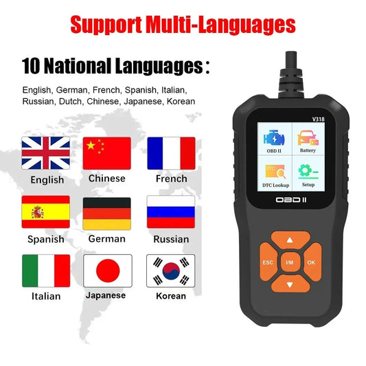 Nuevo escáner OBD2 profesional para diagnóstico de sistemas de motor de automóvil, lector de códigos de búsqueda DTC automotriz gratuito de por vida, herramienta de diagnóstico de automóvil