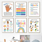 Wall Art Canvas Painting Spanish Calming Corner Psychology Mental Health Nordic Posters And Prints Wall Pictures School Decor
