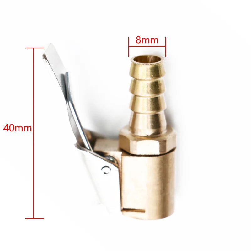 Car Tire Air Chuck Inflator Pump Valve Connector Clip-on Adapter Car Brass 6mm 8mm Tyre Wheel Valve For Inflatable Pump
