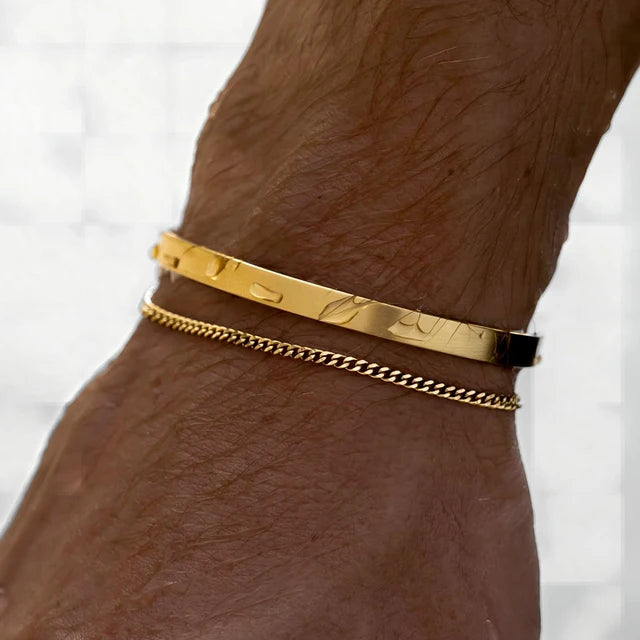 925 pulseiras empilháveis de prata esterlina para homens, conjuntos de pulseiras banhadas a ouro 14k, bracelete de punho elegante, pulseiras cubanas