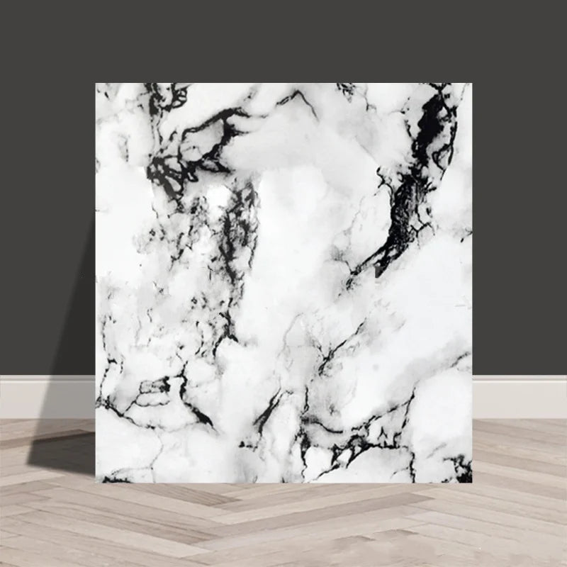 Aluminum Foil Bottom Imitation Tile Wall Stickers Kitchen Bathroom Decor Damp Proof Marble Pattern Foam Self-adhesive Wallpaper