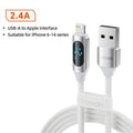 Toocki LED Display USB Cable For iPhone 14 13 12 11 Pro Max Fast Charger Charging Lightning 2.4A USB Wire Cord X XR 8 7 1m 2m