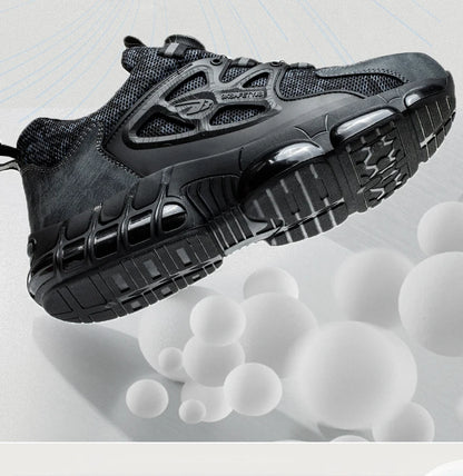 Rotating Button Safety Shoes Men Steel Toe Sneaker Air Cushion Work Shoes Man Puncture Proof Work Safety Boots Protective Shoes