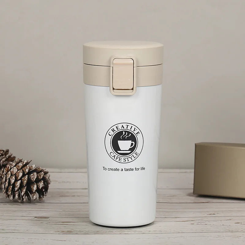Taza de café de viaje Premium de acero inoxidable de 380ML, termo, termo, termo, botella de agua, taza de té, termo