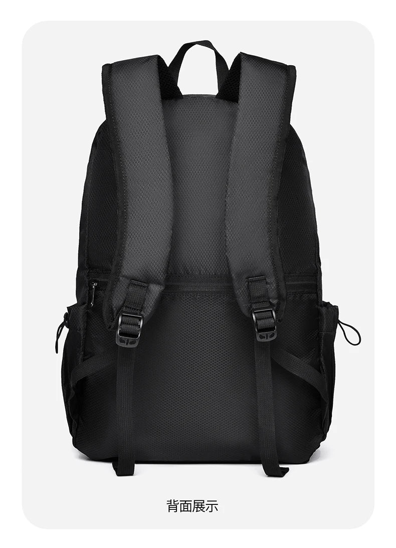 Unisex Foldable Expandable Nylon Backpack Lightweight Casual Large Capacity Multifunctional Outdoor Sports Travel Bag