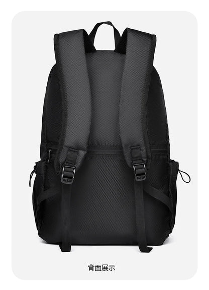 Unisex Foldable Expandable Nylon Backpack Lightweight Casual Large Capacity Multifunctional Outdoor Sports Travel Bag