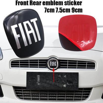 1pcs 3D black 9cm 7.5cm 7cm Epoxy Car Front Front grill Rear Bumper tail door trunk Emblem sticker styling Accessories For FIAT