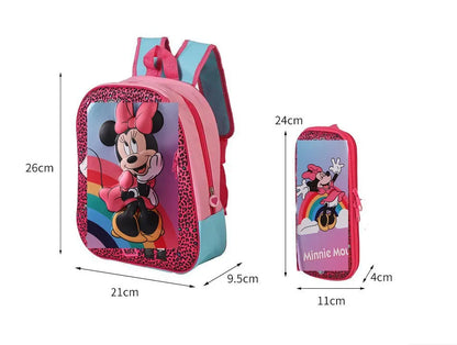Disney Minnie Boys Girls Backpack Frozen School Bag with Pencil Case Spiderman Kids Kindergarten Preschool School Bags
