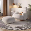 Silla blanca esponjosa para sala de estar, sillón moderno y bonito, ergonómico, reclinable, muebles para el hogar