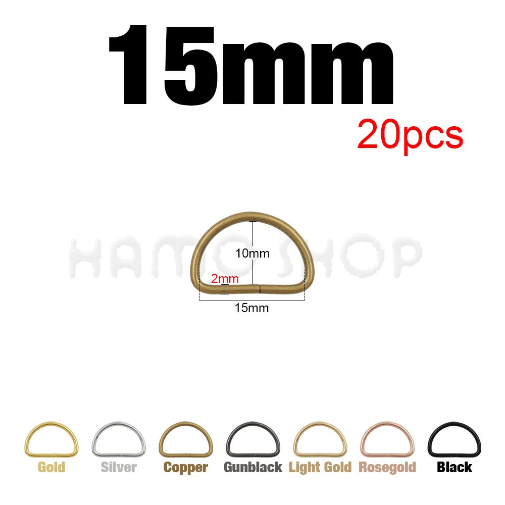 Hebilla ajustable de metal con anilla en D para correas de mochilas, bolsos, collares de gato y perros, accesorios de bricolaje, 20-1000 unidades