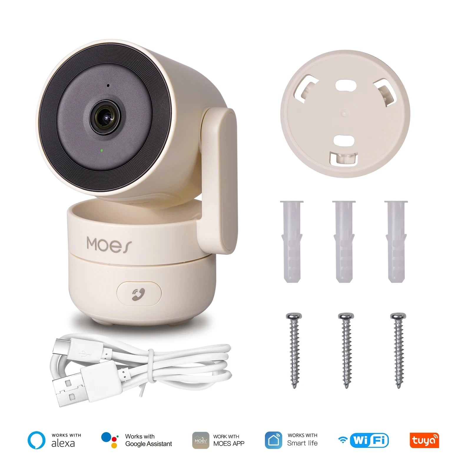MOESTuya WiFi Indoor Pan/Tilt Smart Security Camera 4MP HD Infrared Night Vision Motion Sound Detection Panoramic Patrol Monitor