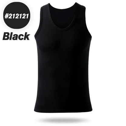 Four Seasons Men Pure Cotton Vest Youth Fit Sports Fitness Undershirts  Middle-aged Casual Sleeveless Tank Top A-Shirt Underwear