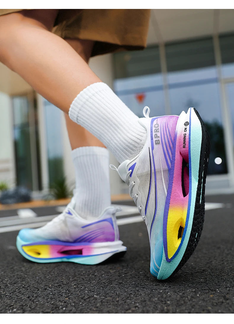 2025 New Men's Sneakers Thick Bottom Cushioning Running Shoes Athletic Training Carbon Plate Jogging Shoes Women's Tennis Shoes