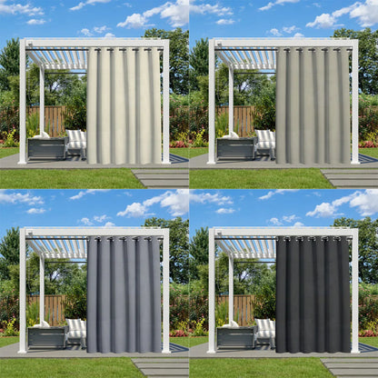 1PC, Waterproof Outdoor Grommet Curtain For Patio Gazebo Front Porch Pergola