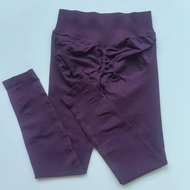 Impact Leggings Women Scrunch Seamless Yoga Legging Gym Sports Pants Low Waist Ribbed High Stretch Fitness Workout Tights 