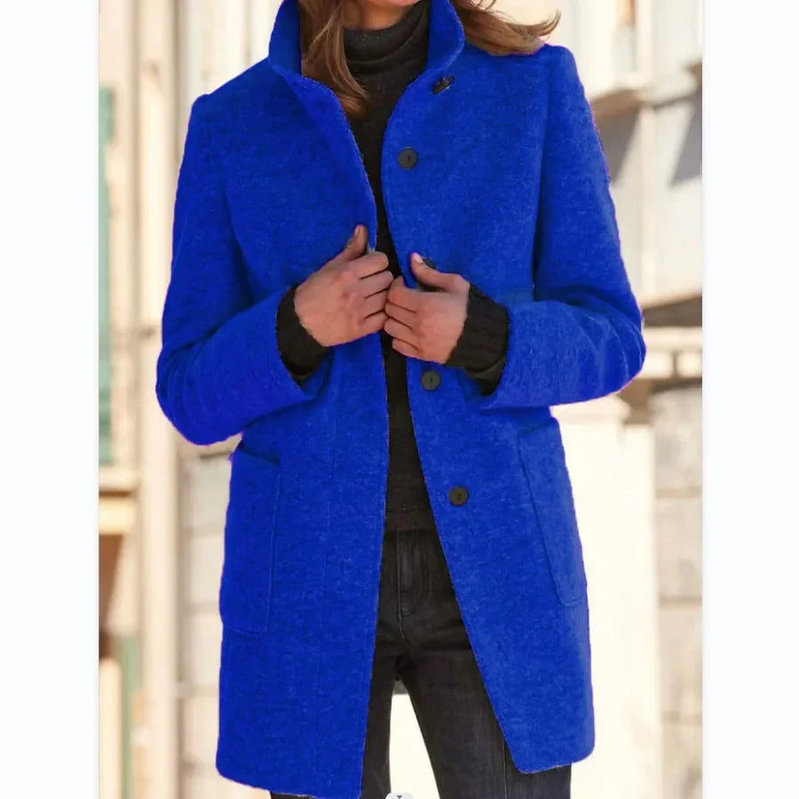 Cardigan Coat Women Clothes Warm Autumn 2023 Fashion Versatile Loose Fitting Retro Button Stand Collar Long Sleeve Y2k Overcoat
