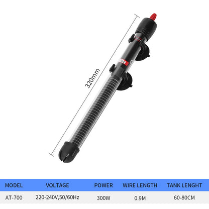 Calentador de agua sumergible para acuario, ajustable, con varilla calefactora de temperatura constante, enchufe UE/EE. UU., 25 W/50 W/100 W/200 W/300 W