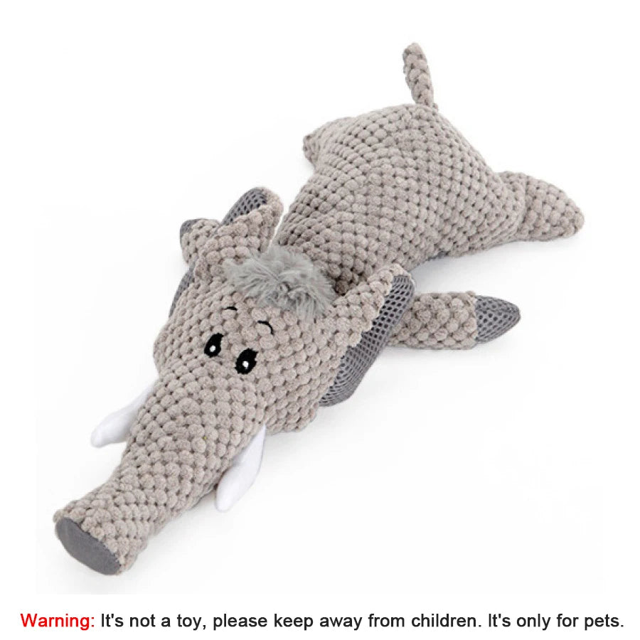 1/3 Pcs Large Dog Toy Bite-Resistant Sound Plush Toy Lion Wolf Elephant Cartoon Pet Toy Squeaky Dog Toy For Small &amp; Medium Dogs