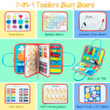 Tablero ocupado Montessori para niños pequeños, juguetes educativos sensoriales ocupados de 1 a 3 años, juguetes de viaje