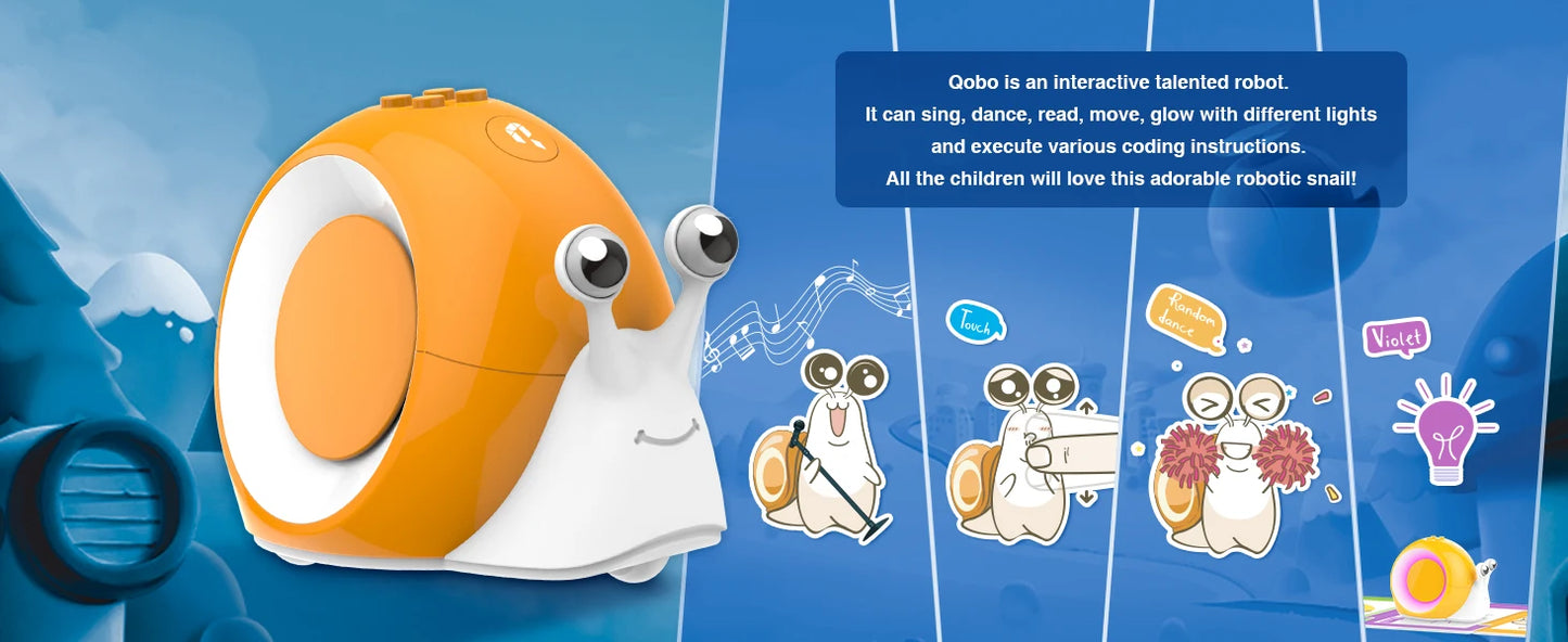 Robobloq Qobo Toy Robot For Kids 3-6, Screen-Free Early Education Coding Robot, 2 Game Modes, Learning and Education Toy