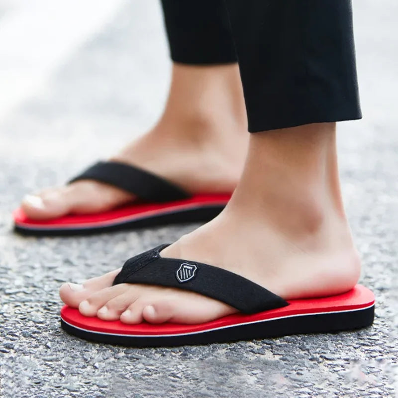 Men's Casual Flip Flops Fashion Beach Shoes Men Summer Non-Slip Flat Slides Men's Slippers Indoor House Shoes Man Male Slipper