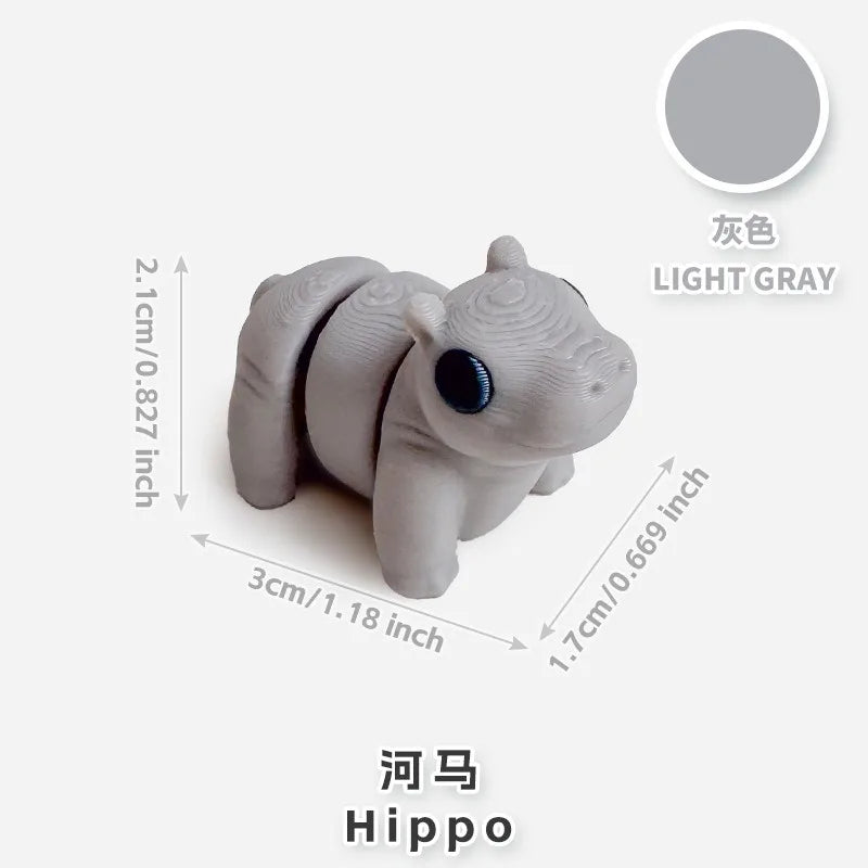 10/50pcs 3D Printed Simulation Toys Mini Animal Model Home Ornament  Cartoon Figure Birthday Gift Sets Decompression Kid Toy