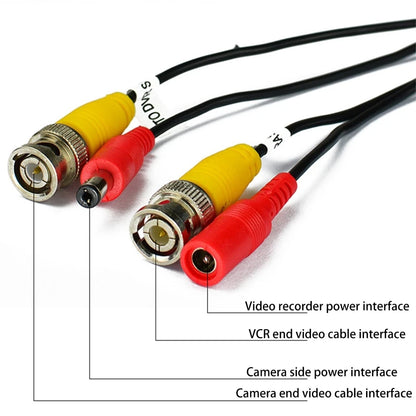 Cable coaxial BNC+CC 2 en 1 para exteriores, conector BNC de 5-50 m, alimentación de vídeo para cámaras AHD, sistema DVR, cámara de vigilancia de seguridad.