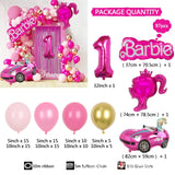 Balão Garland Arch Kit para Decoração, Rosa Vermelha, Foil Ball, Princesa, Aniversário, Baby Shower, Girl, Party Supplies, 97pcs
