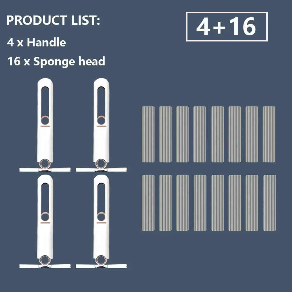 2-24Pcs Mini Mop Powerful Squeeze Mini Mop Folding with Self-Squeezing for Floor, Kitchen, Toilet, Washing Desk, Window, Car Cleaning Tools