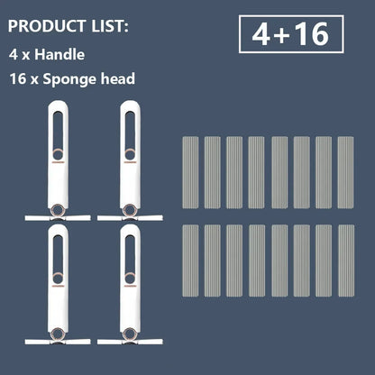 2-24Pcs Mini Mop Powerful Squeeze Mini Mop Folding with Self-squeezing Floor Kitchen Toilet Washing Desk Window Car Clean Tools
