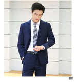 8XL Suit (Blazer+pants) Fashion Business Gentleman Italian Style Slim Solid Color Professional Suit Wedding Groom Best Man Suit